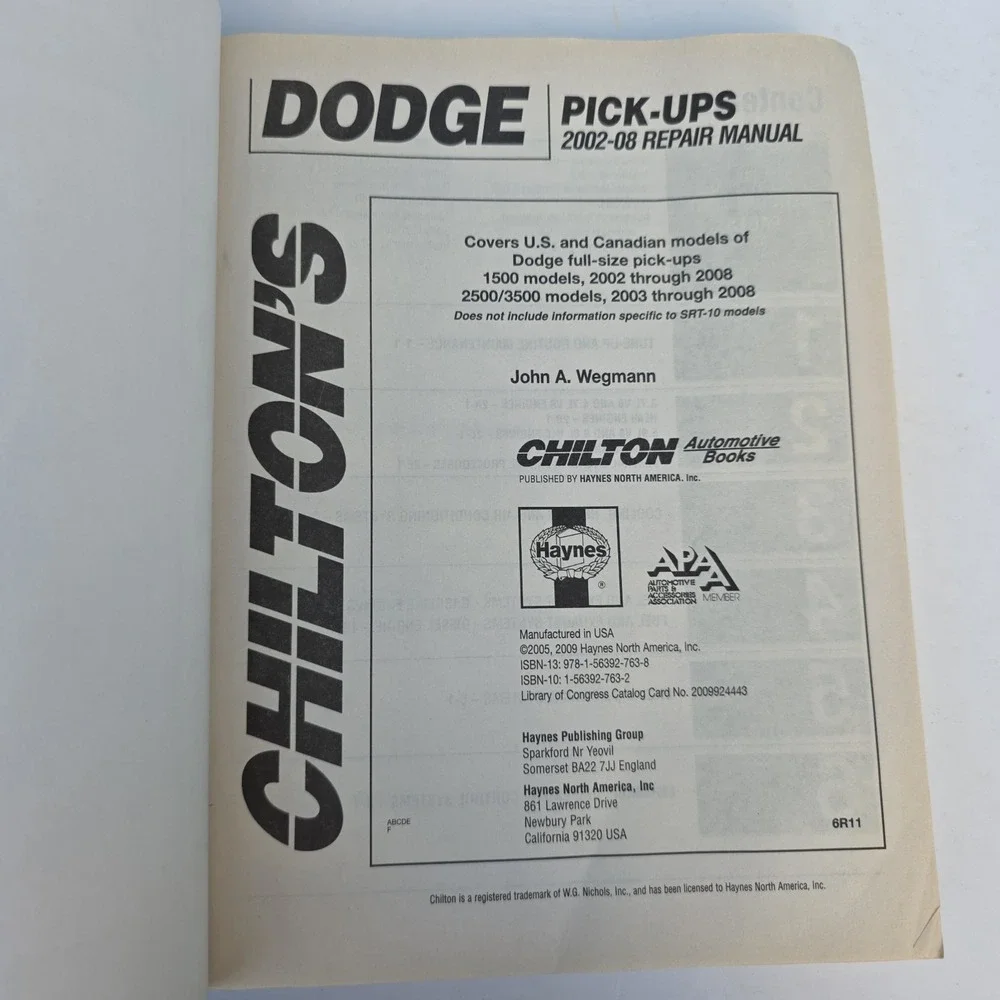 Dodge Ram 1500 2500 3500 Truck Pick-up 2002-2008 Service Repair Manual Engine AC